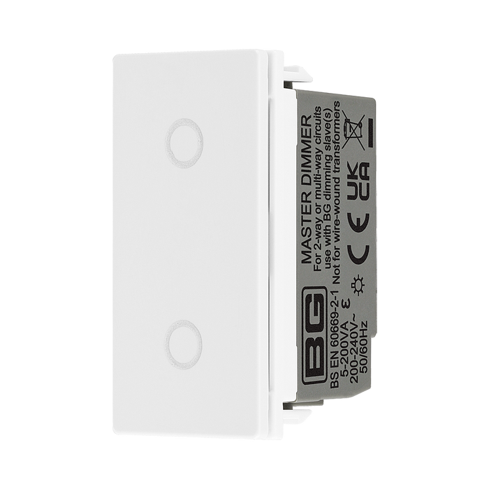 BG Electrical White Touch LED Dimmer Master Euro Module EMTDMW - view 2