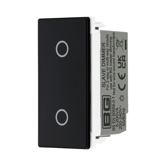BG Electrical Black Touch LED Dimmer Secondary Euro Module EMTDSB - view 2