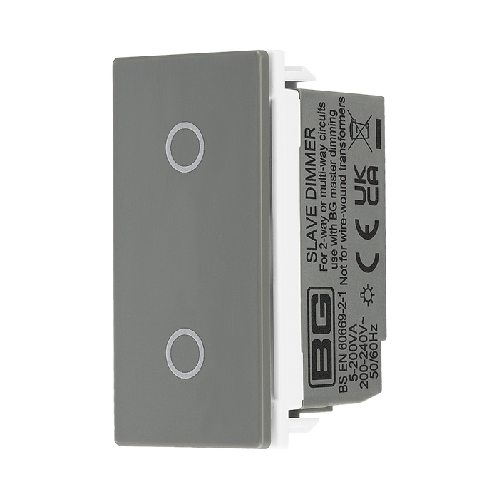 BG Electrical Grey Touch LED Dimmer Secondary Euro Module EMTDSG - view 2