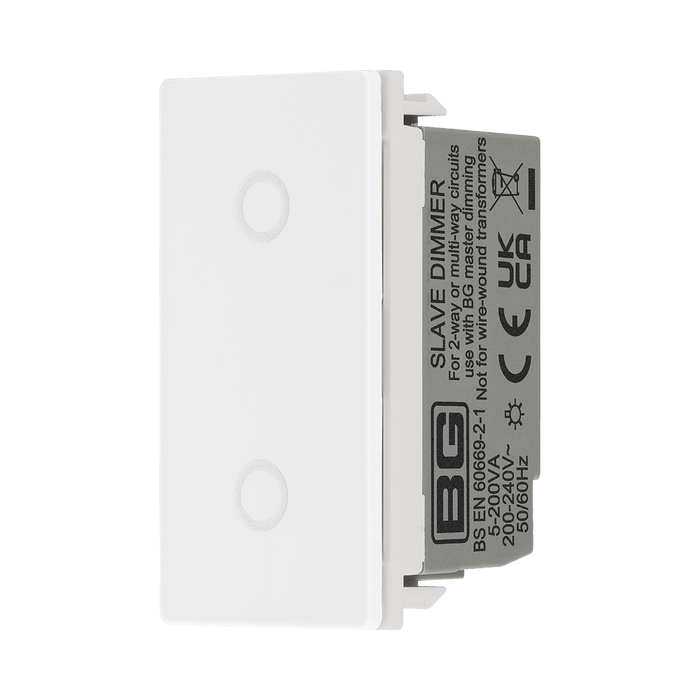 BG Electrical PC White Touch LED Dimmer Secondary Euro Module EMTDSPCWH - view 2