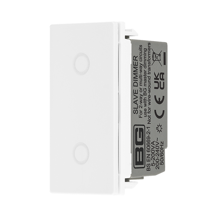 BG Electrical White Touch LED Dimmer Secondary Euro Module EMTDSW - view 2
