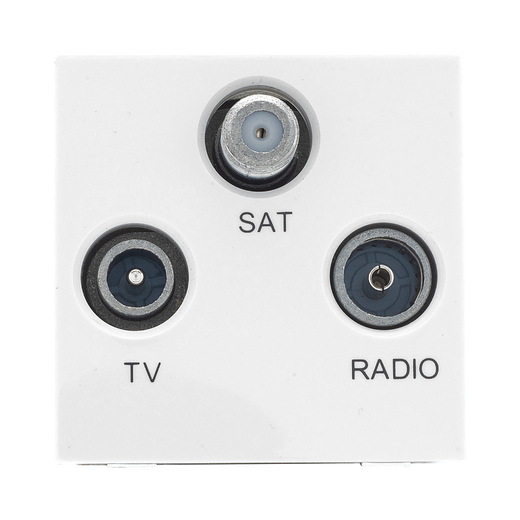 TV, FM and Satellite Triplex Outlet Module – White