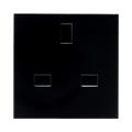 BG Electrical EMUKSB 13A Unswitched Socket Module – Black – front view