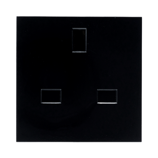 BG Electrical EMUKSB 13A Unswitched Socket Module – Black – front view