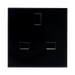 BG Electrical EMUKSB 13A Unswitched Socket Module – Black – front view