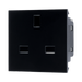 BG Electrical Black 13A UK Unswitched Socket Euro Module EMUKSB - view 2