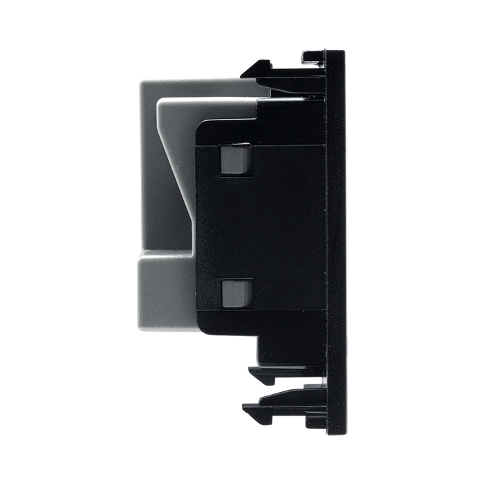 BG Electrical Black 13A UK Unswitched Socket Euro Module EMUKSB - view 4