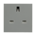 BG Electrical Grey 13A UK Unswitched Socket Euro Module EMUKSG - view 1