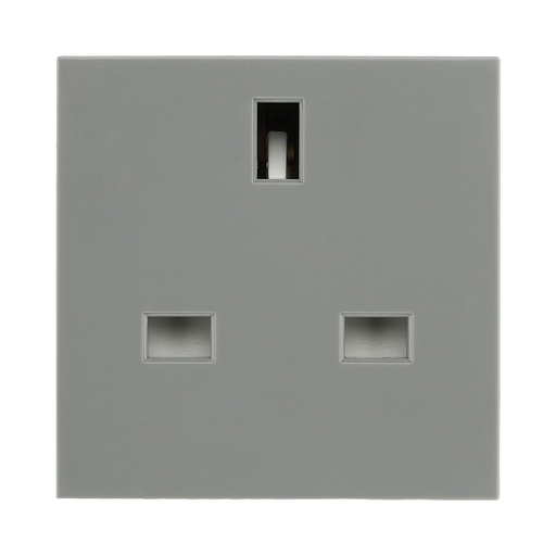 BG Electrical Grey 13A UK Unswitched Socket Euro Module EMUKSG - view 1