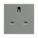 BG Electrical Grey 13A UK Unswitched Socket Euro Module EMUKSG - view 1