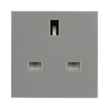 BG Electrical EMUKSG 13A Unswitched Socket Module – Grey – front view