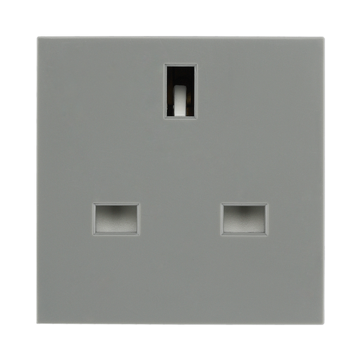 BG Electrical EMUKSG 13A Unswitched Socket Module – Grey – front view