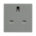 BG Electrical EMUKSG 13A Unswitched Socket Module – Grey – front view
