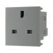 BG Electrical Grey 13A UK Unswitched Socket Euro Module EMUKSG - view 2