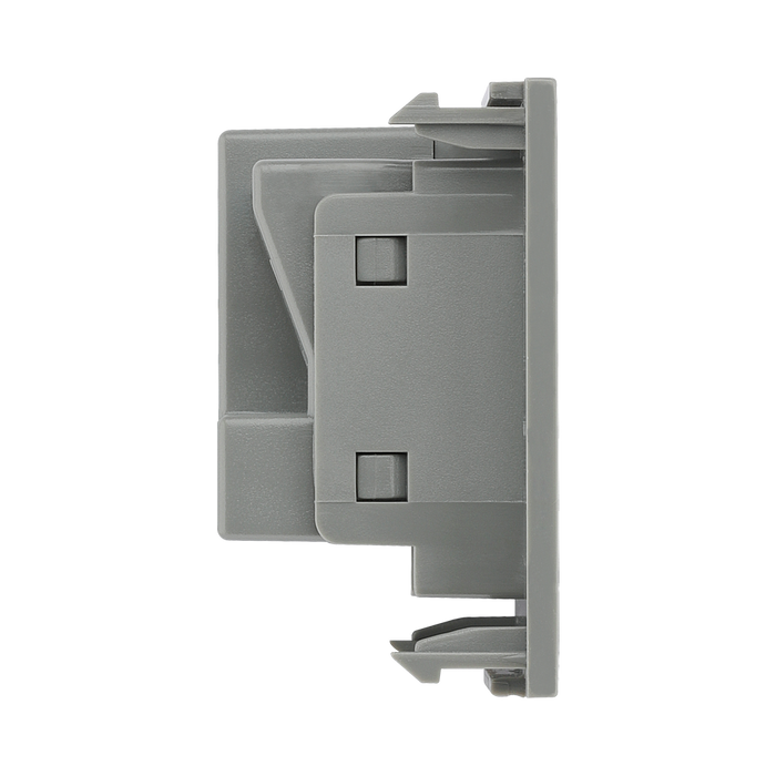 BG Electrical Grey 13A UK Unswitched Socket Euro Module EMUKSG - view 4
