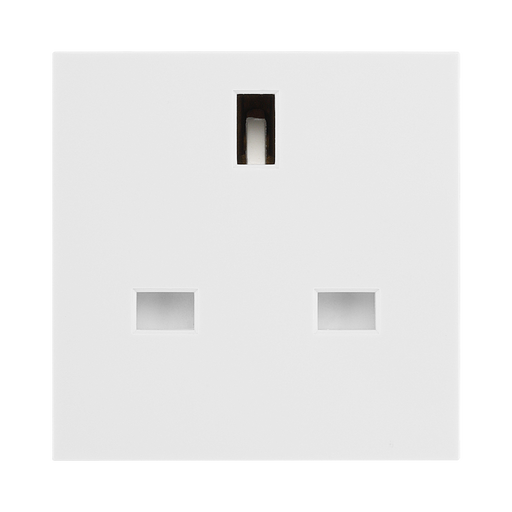 BG Electrical EMUKSW 13A Unswitched Socket Module – White – front view