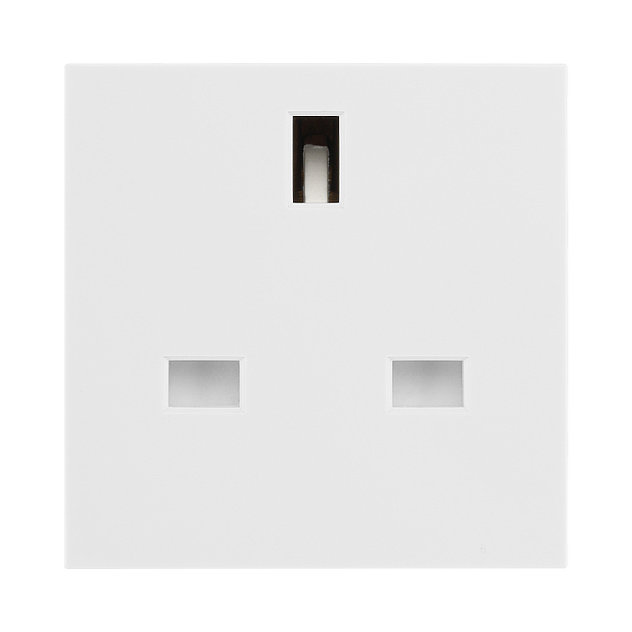 BG Electrical EMUKSW 13A Unswitched Socket Module – White – front view