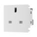 BG Electrical White 13A UK Unswitched Socket Euro Module EMUKSW - view 2