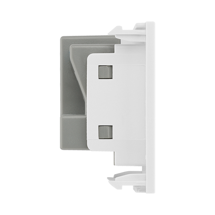 BG Electrical White 13A UK Unswitched Socket Euro Module EMUKSW - view 4