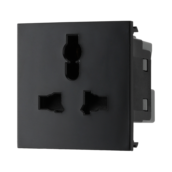 BG Electrical Black 13A Universal Euro Socket Module EMUNVB - view 4