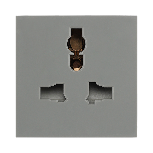 BG Electrical EMUNVG 13A Universal Unswitched Socket Module – Grey – front view