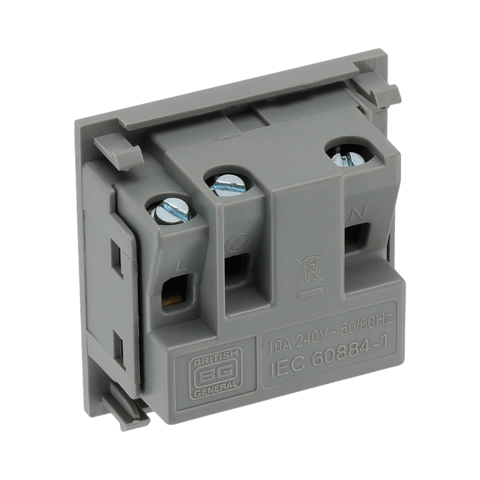 BG Electrical Grey 13A Universal Euro Socket Module EMUNVG - view 2