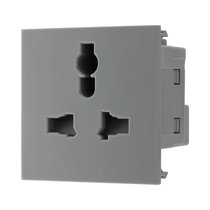 BG Electrical Grey 13A Universal Euro Socket Module EMUNVG - view 4