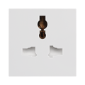 BG Electrical EMUNVW 13A Universal Unswitched Socket Module – White – front view