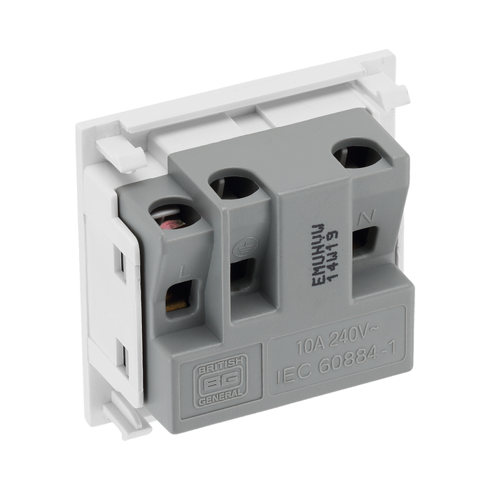 BG Electrical White 13A Universal Euro Socket Module EMUNVW - view 2