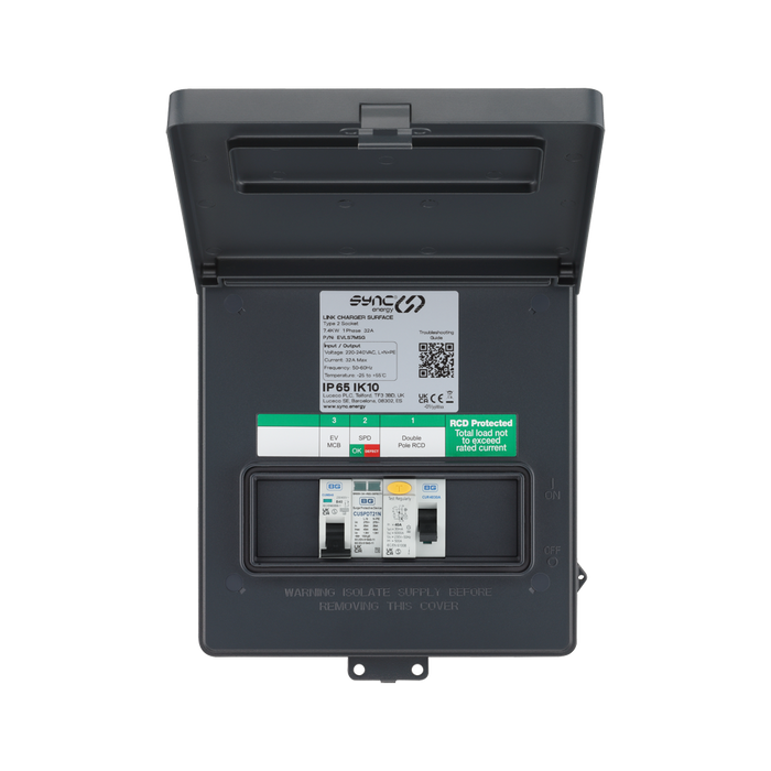 Sync Energy 7kW Recessed Link EV Charger with 4G EVLR7MSG