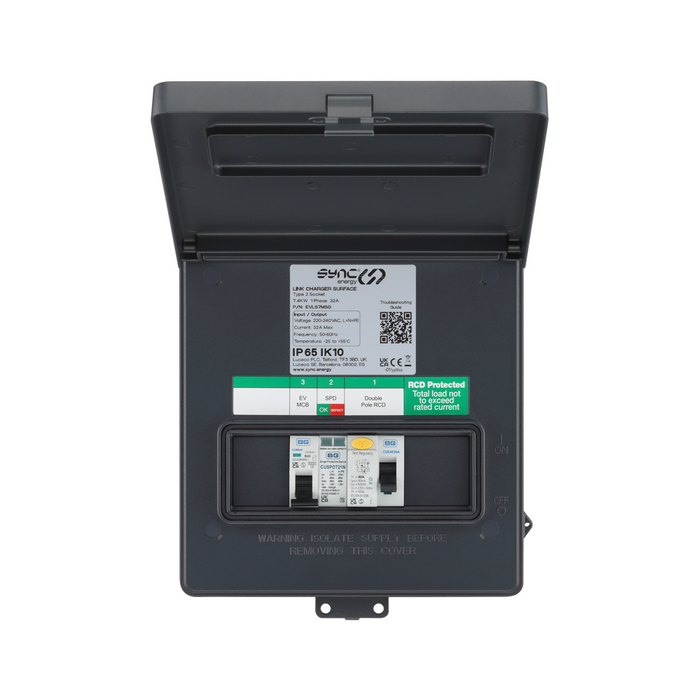 Sync Energy 7kW Recessed Link EV Charger with 4G EVLR7MSG