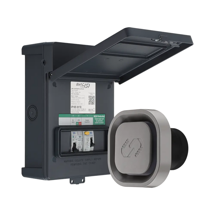 Sync Energy Surface Mounted EV Charger with Metal Control Box WI-FI/LAN EVLS7MS