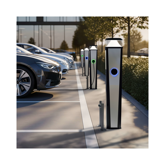 Sync Energy Pro Illuminated Twin Bollard EV Charger EVPCFSM211LBGR