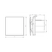 Knightsbridge EX1THWH white humidistat extractor fan dimensions