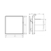 Knightsbridge EX4TSS stainless steel LED extractor fan dimensions