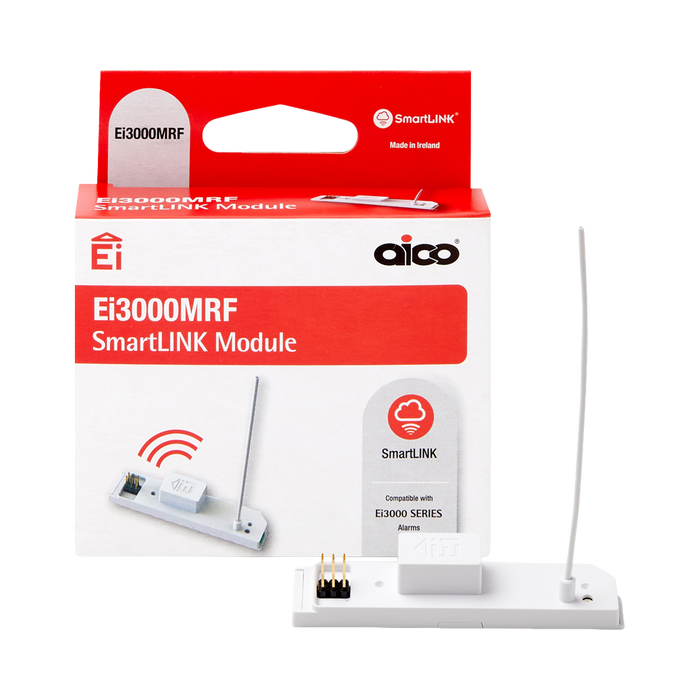 Aico Ei3000MRF product shown in front of its retail packaging
