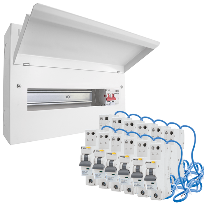Elucian 13 Way 100A Main Switch & SPD Consumer Unit with RCBOs