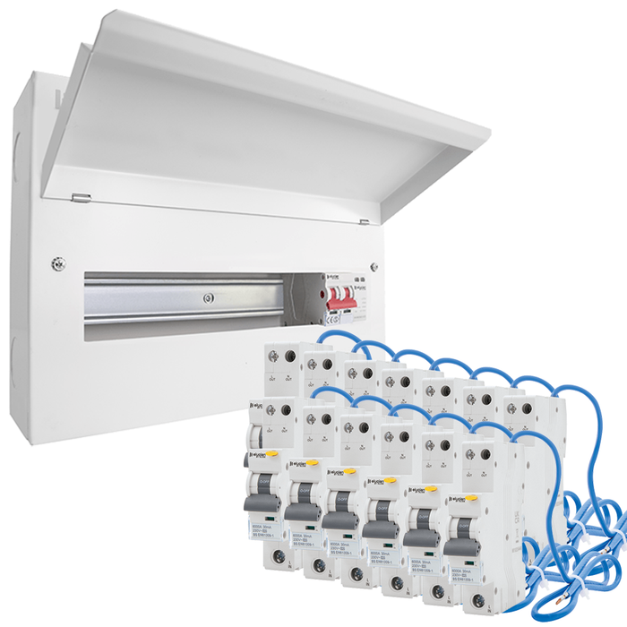 Elucian 13 Way 100A Main Switch & SPD Consumer Unit with RCBOs