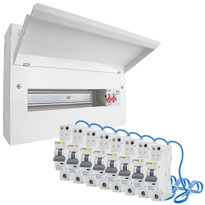 Elucian 13 Way 100A Main Switch & SPD Consumer Unit with RCBOs