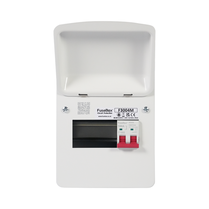 FuseBox 4 Way 100A Main Switch Consumer Unit F3004M
