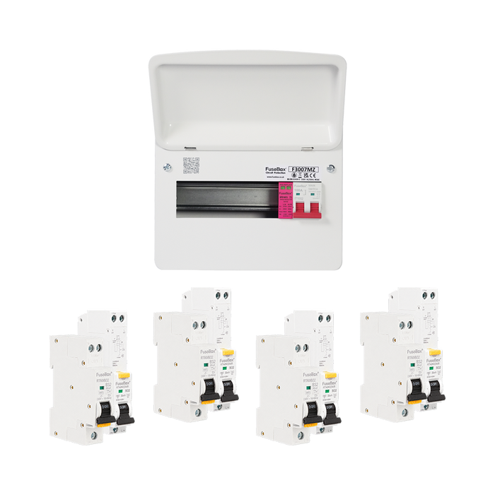 FuseBox 7 Way 100A Main Switch Consumer Unit with SPD and RCBO's