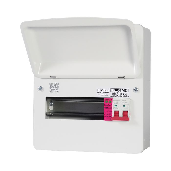 FuseBox 7 Way 100A Main Switch Consumer Unit with SPD and RCBO's