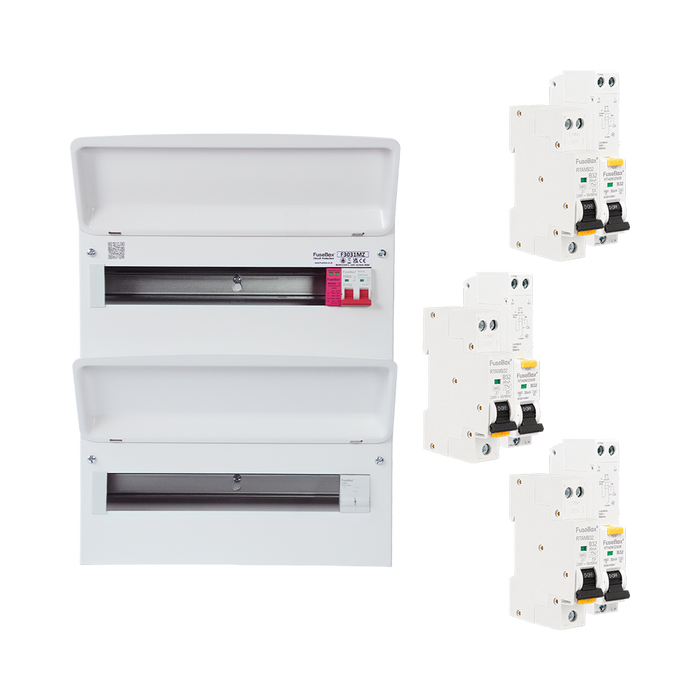 FuseBox 31 Way 100A Main Switch Double Bank Consumer Unit with SPD and RCBO's