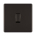 Front view of BG Nexus Screwless Black Nickel Intermediate Light Switch
