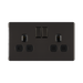 Front view of BG Nexus Screwless Black Nickel 13A Double Socket