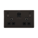 Front view of BG Nexus Screwless Black Nickel 13A Double USB Socket 45W A+C
