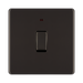 Front view of BG Nexus Screwless Black Nickel 20A Double Pole Switch with Neon