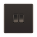 Front view of BG Nexus Screwless Black Nickel 2G 2W Light Switch