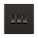 Front view of BG Nexus Screwless Black Nickel 3G 2W Light Switch