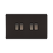 Front view of BG Nexus Screwless Black Nickel 4G 2W Light Switch